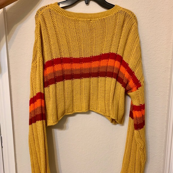 Nasty Gal Mustard Yellow Striped Sweater - Picture 4 of 4